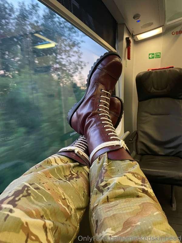 Travelling time. In one of my favourite 14-hole oxblood Shel..