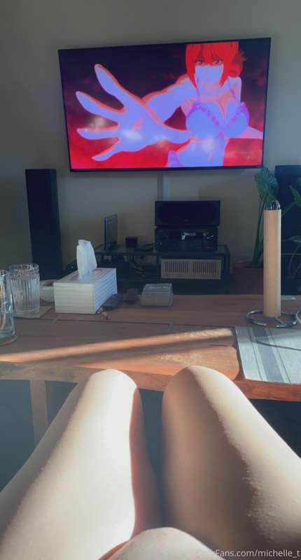 Watching anime naked, lol