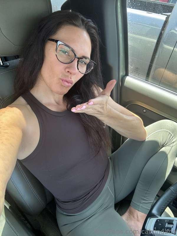 Running errands, feeling like sporty spice!  Grateful my job..