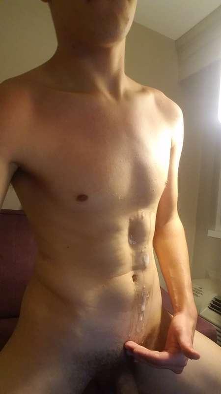 cum covered abs