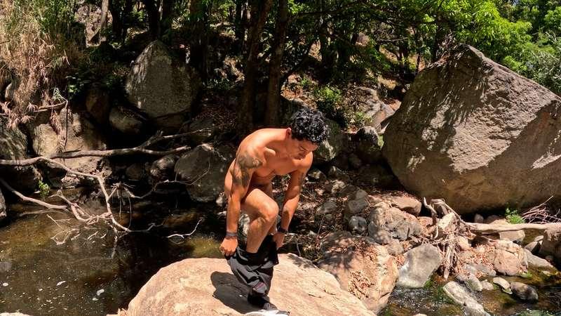 nude hike to some hidden waterfalls in Ixcatan 🌿💧
