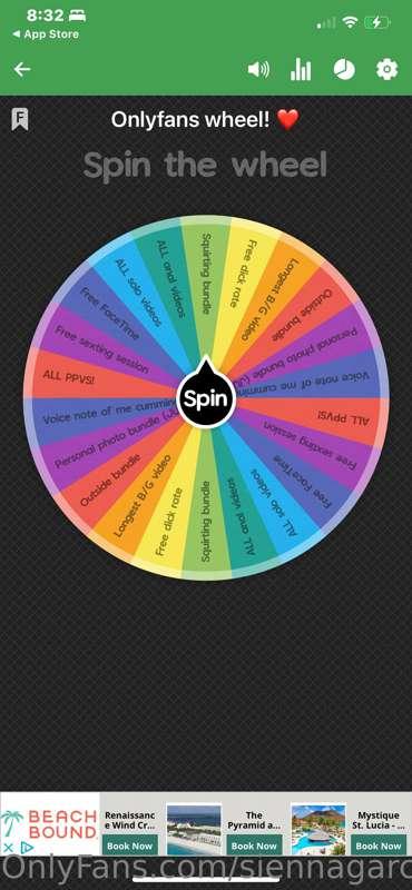 ❤️ WIN ALL MY PPVS! ❤️

 Spin to win! 

$10-1 spin
$15-2 spi..