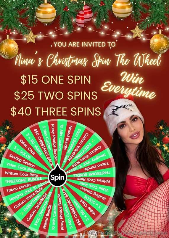 🎡 Nina’s Christmas Spin The Wheel 🎡 🔥 $15 ONE SPIN 🔥 🔥 $25 T..