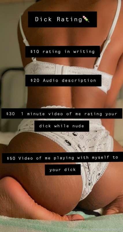 Order dick ratings through DM. 🍡