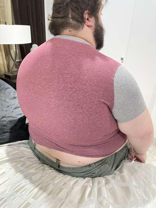 Trying on a feeders shirt