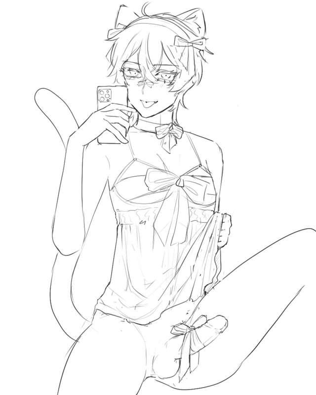 cat boy binnie sent you pics (sketch)