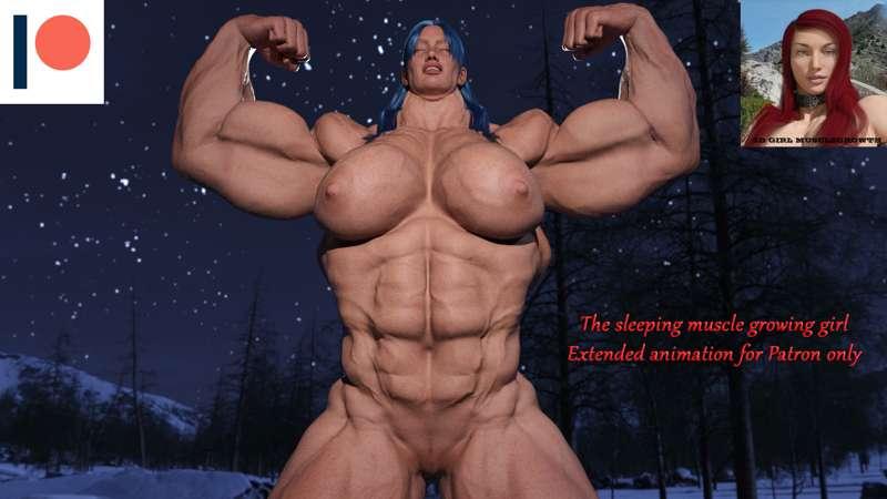 The sleeping muscle growing girl