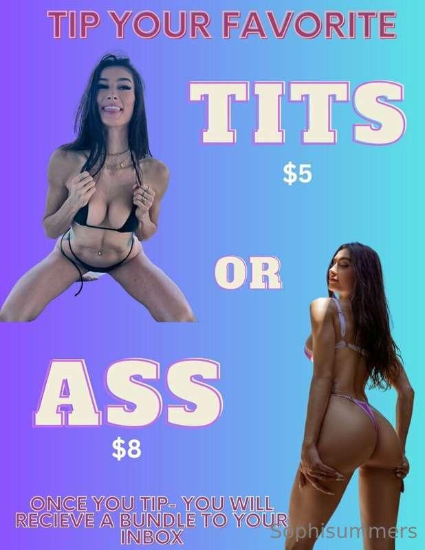 LETS PLAY BABE 👀 Ass 🍑 or tits 🍒? Tip below your favorite fo..