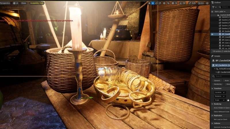 Medieval Market building in UE5 Time-lapse
