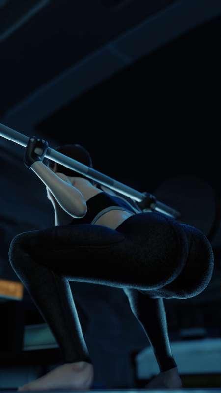 Femshep doing squat