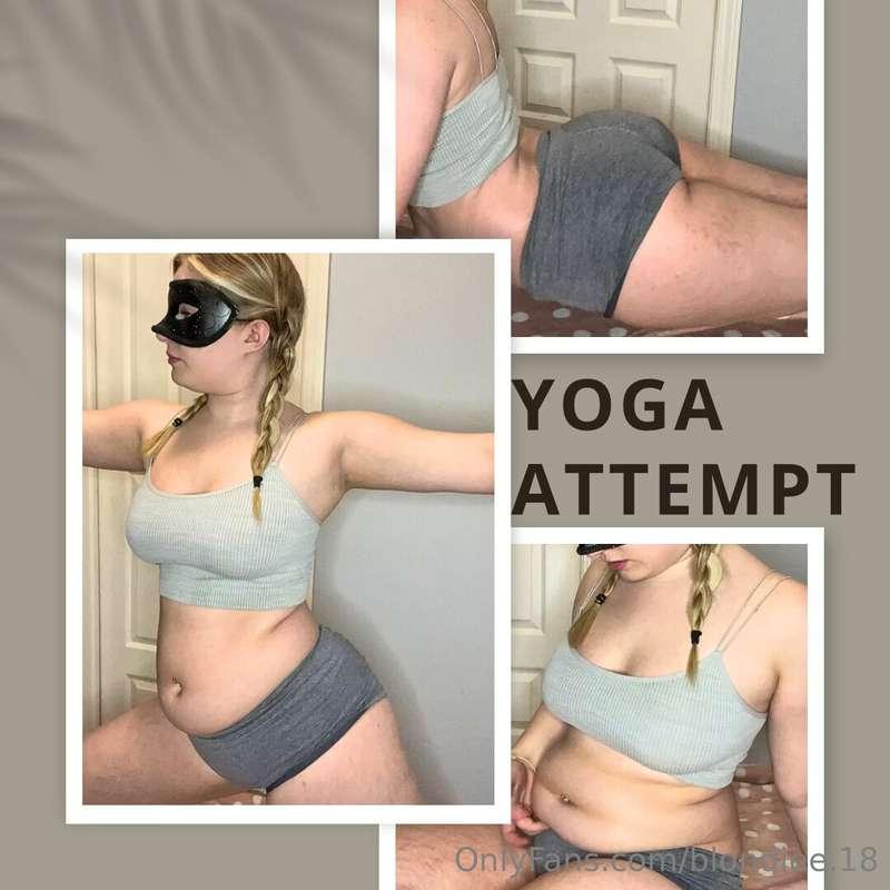 Yoga attempt 🧘🏼‍♀️✨

Blondiee used to go to yoga 2X a day….h..