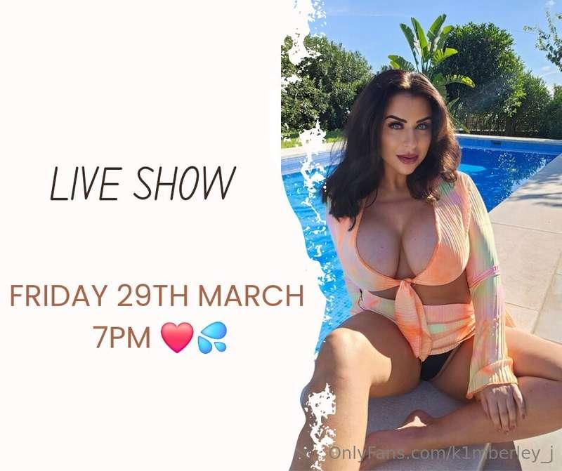 LIVE SHOW THIS FRIDAY!! 😈🍑💦