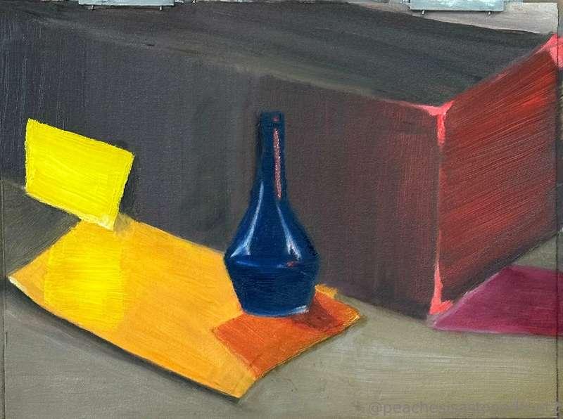 I’ve gone back to school!  First class oil painting still li..