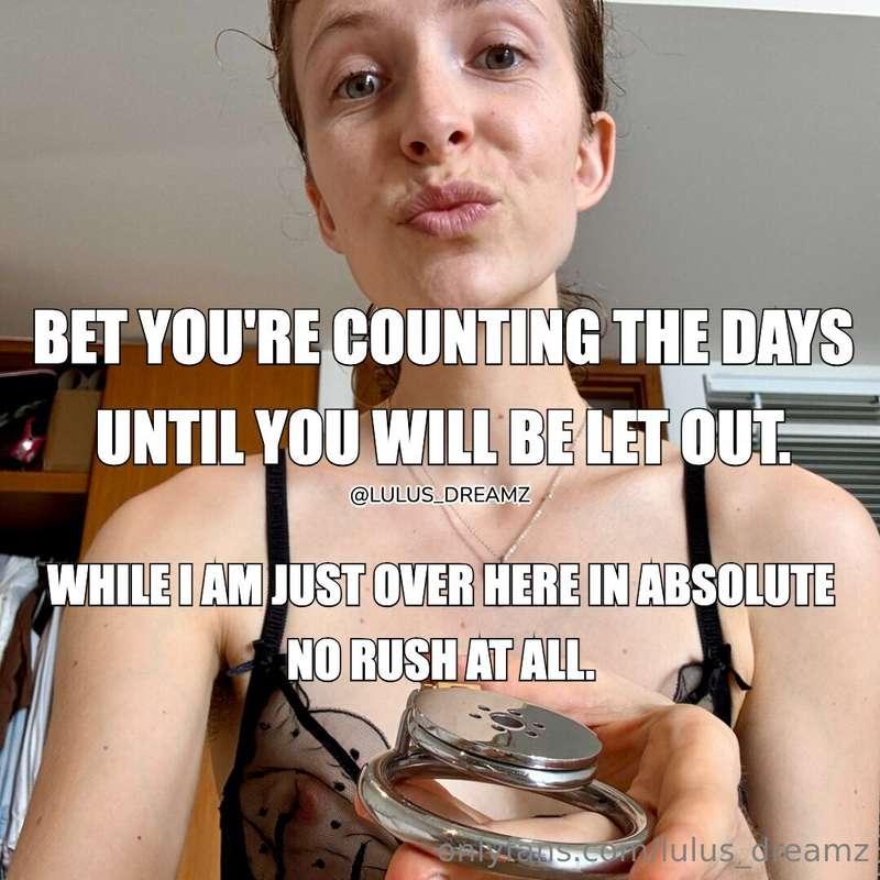 Bet you're counting the days, but I’m in no rush