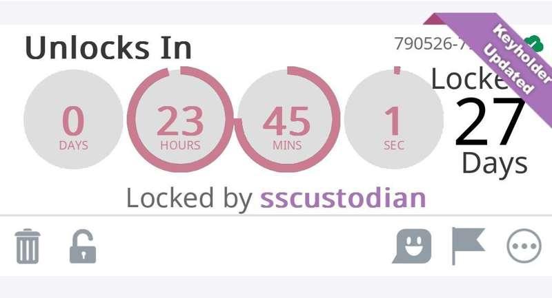 Hi all 👋🏻

My chastity lock is about to expire! There are only 23 hours remaining when posting this. It's been already 27 days since I last got unlocked. Last time was during the live show when I wasn't allowed to touch my clitty and had to relock after an hour. 😳

If we reach the tip goal on this post I will go locked through the new year and if my lock expires in January I will put up another poll and announce another show where I unlock myself live on camera! 😊