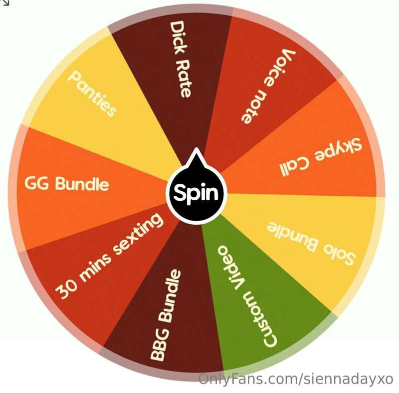 🎲🎲🎲 **NEW SPIN the WHEEL GAME!!!** 🎲🎲🎲

 $10 = 1 spin
 $25 =..