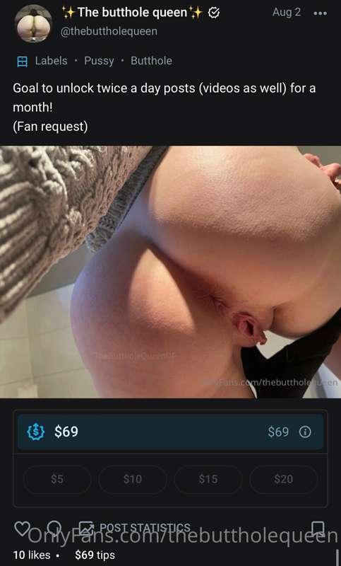 Community goal met! Please enjoy two posts a day with raunch..