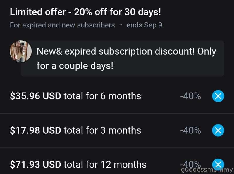40% off all bundle subscriptions AND 20% off first month sub..