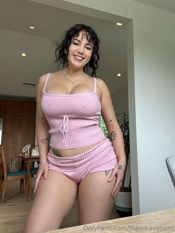 Do you like my new outfit 😉 should I keep it on or off? 😈