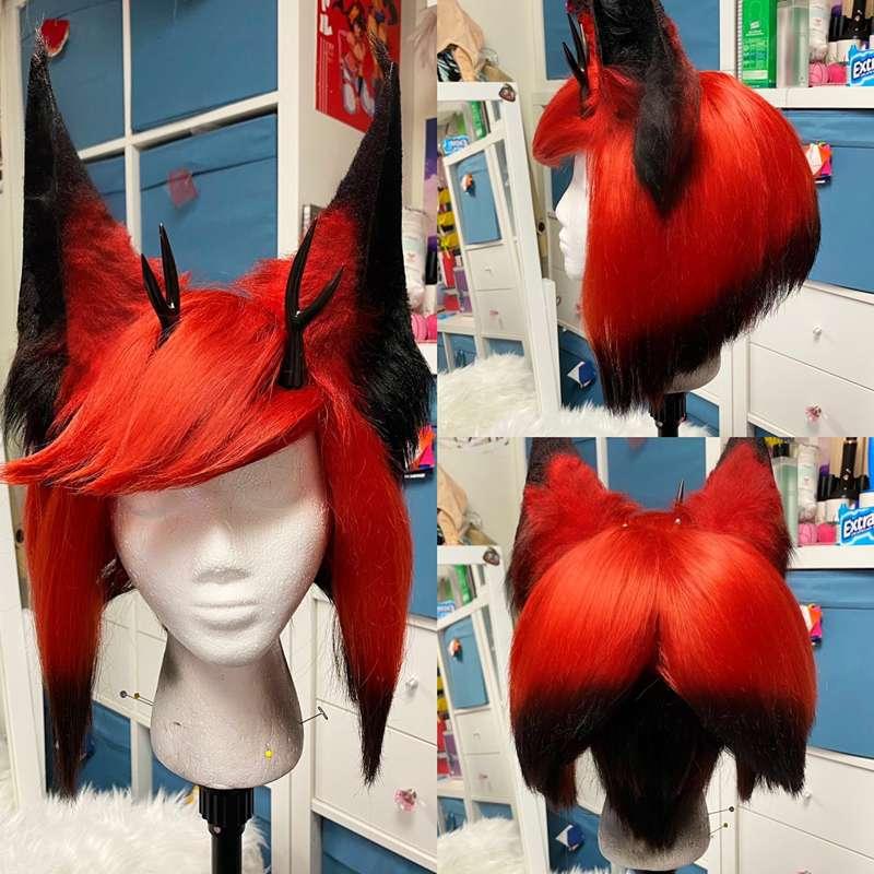 Alastor wig WIP!! ❤️🖤