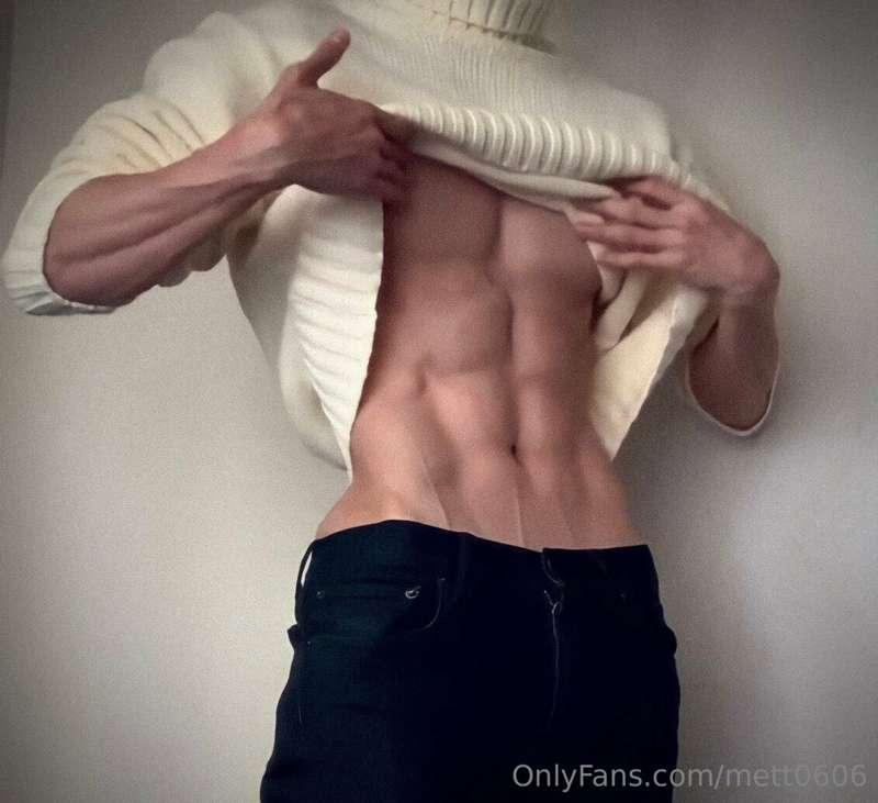 If I take off my sweater, my muscles will come out.