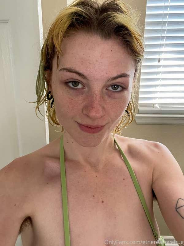 Me and my boo jumped in the swimming pool and swam for a bit..