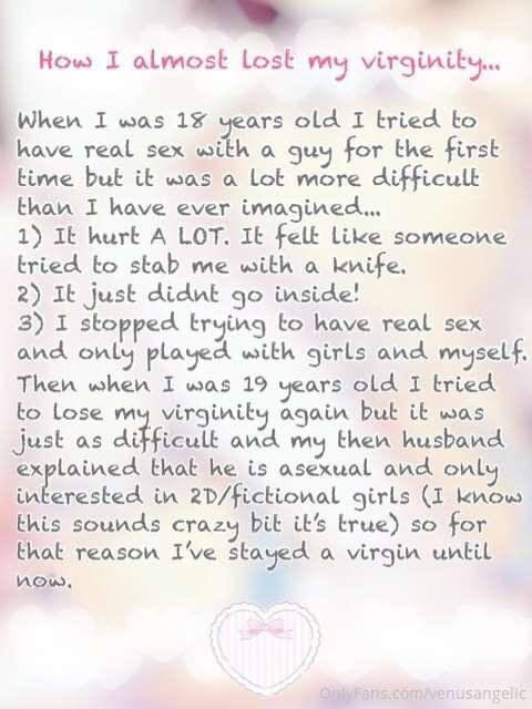 This is the story about my uhm...my virginity which I promis..