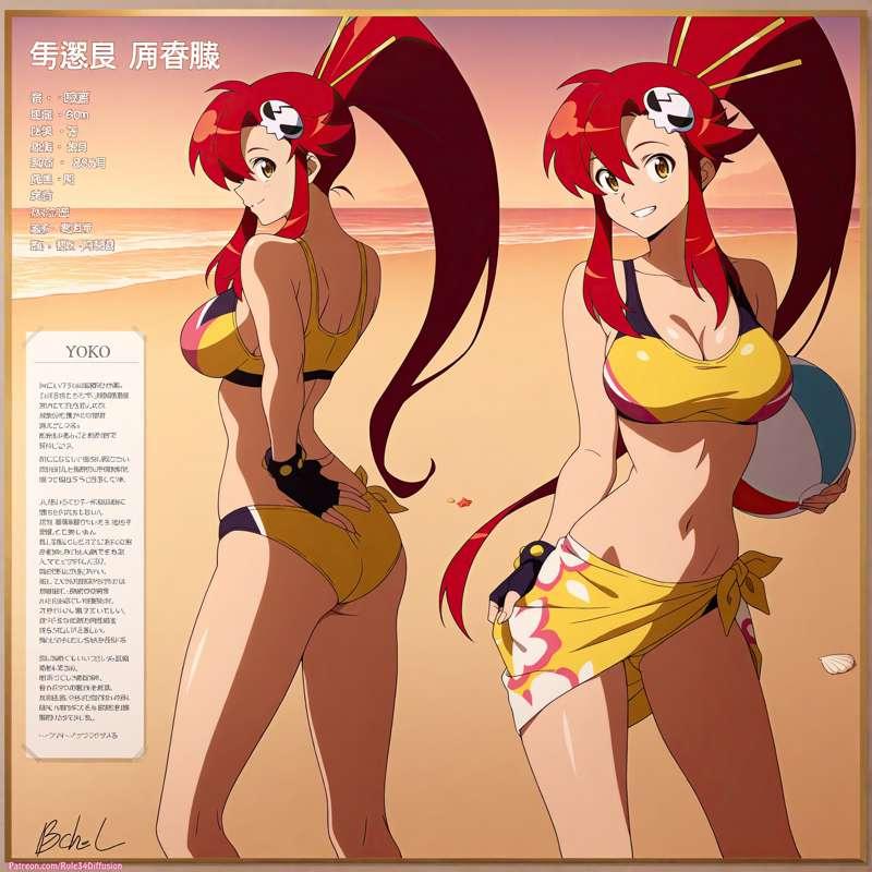 Yoko Littner of Gurren Lagann Sexy Poses [Gen 2.5]