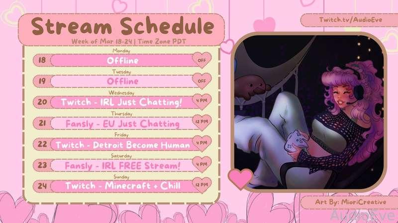 Schedule for this week! See you there! 

#pawg #free #fyp #streamer #camming #camgirl #lewdtuber