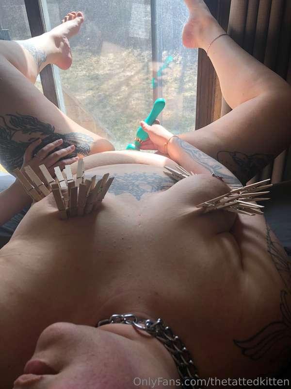 Showing the world how I play with my pussy while my tits are..