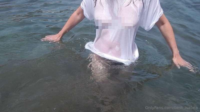 I'm almost up to my waist in the sea and I'm wearing a trans..