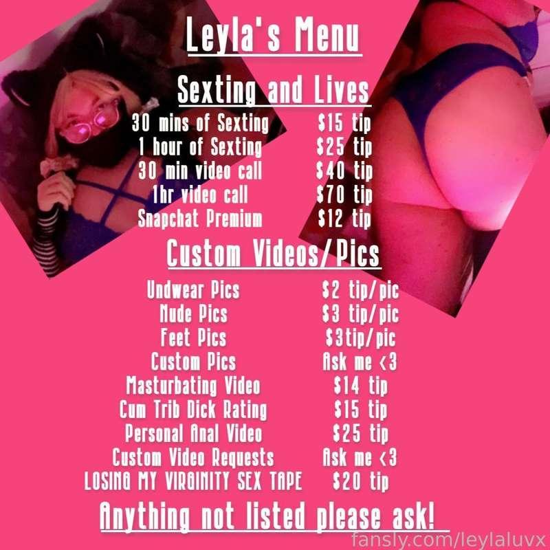 My tip menu for those interested in customs! 🥰❤