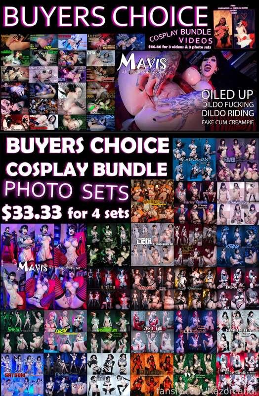 Here is the updated cosplay bundle to include my new Mavis sets&amp;video.
Again the choice is yours about which sets you'd like included in your bundle, this way I hope you as collectors have more agency over what you'd like to add to your collection.
The price of the bundle is $66.66 for 3 videos and 3 photo sets or $33.33 for 4 photo sets. Swipe to see which photo sets are included (some couldn't fit in the swipe, check the first image for all available sets) as well as the trailers to all the videos, more trailer links below!
If you choose to buy the $66.66 version you will also get the Purgatori OR Harley Quinn phone video as well as my Evil Queen &amp; Maleficent photo set for FREE!
All content is sent to your inbox once you DM me your selection and I will reply with a ppv for you to unlock so that the content goes to your purchased tab let me know. If this sounds confusing just DM me or you can tip and I'll send the videos/sets.

Below is the list of the videos &amp; photo sets available for you to make your selection from.

MAKE SURE TO SWIPE ON THIS POST TO SEE ALL THE TRAILERS AND PHOTO PREVIEWS.

VIDEOS:
Mavis - 21min [dildo &amp; creampie]
Morticia - 30min [dildos. cumplay &amp; squirting]
Lilith - 19min [dildos &amp; Squirting]
Satsuki - 23min [huge dildos &amp; squirting]
Cruella - 27min [dilso&amp;squiriting creampie]
Kitana - 20min [dildo&amp;squirting]
Red Sonja - 18min [huge dildo &amp; squirting]
Princess.Leia - 21min [dildo&amp;squirting]
Slave.Leia - 19 min [dildo&amp;squirting]
Shego - 26 min [4 dildos &amp; squirting]
Lucy - 19 min [2 dildos &amp; squirting]
Harley Quinn 2 - 20 min [huge dildo &amp; squirting]
Viper - 25 min [fuck machine &amp; squirting]
Velma - 22min [dildo &amp; squirting]
Bride of Frankenstein - 21 min [Frankenstein dildo &amp; squirting]
Raven - 21 min [fuck machine &amp; squirting]
Hinata - 19 min [huge fantasy toy]
Catwoman - 17 min [butt plug &amp; squirting]
Aeon Flux - 26 min [big black dildo &amp; squirting]
BloodRayne - 18 min [big black dildo &amp; squirting]
Underworld - 16 min [big black dildo &amp; squirting]
Zero Two - 15 min [anal plugs/play &amp; sq