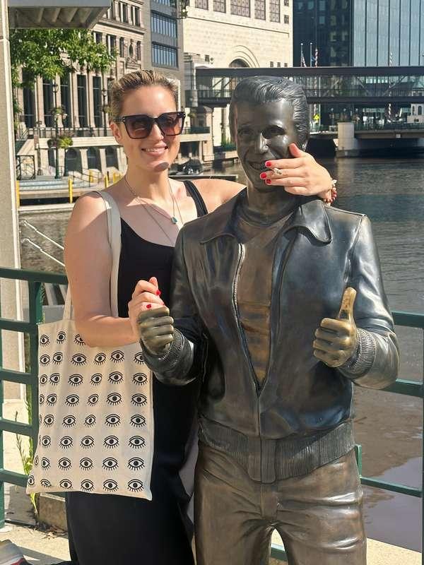 Hanging with Fonzie in Milwaukee 