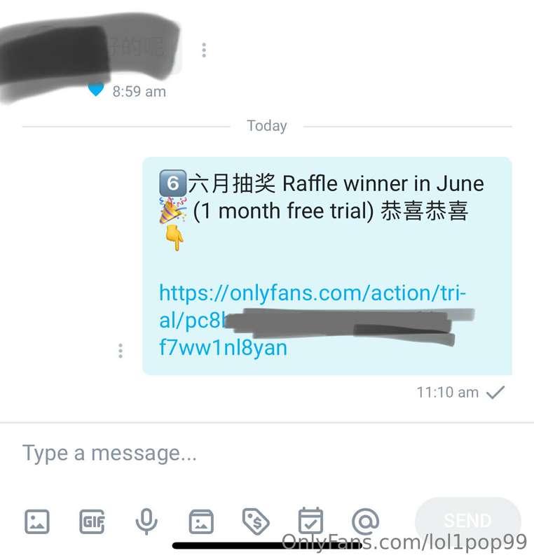 6⃣️六月抽奖 Raffle winner in June🎉 (1 month free trial) 恭喜恭喜👇