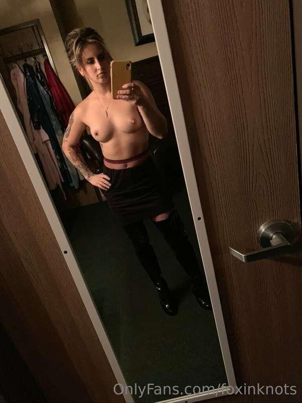 I think a skirt and fishnets completes the outfit, yes? Or d..