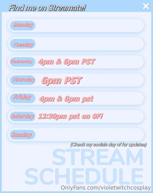 This week’s stream schedule! 