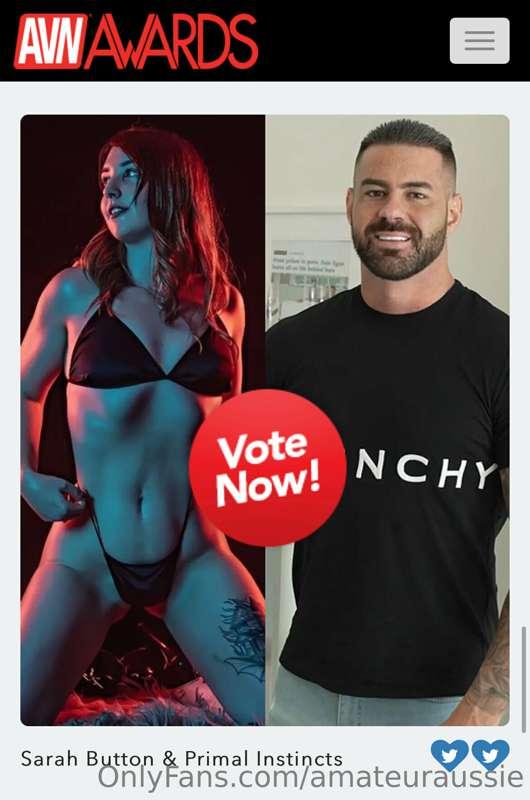 hello ok so we got nominated and you can vote every day so I..
