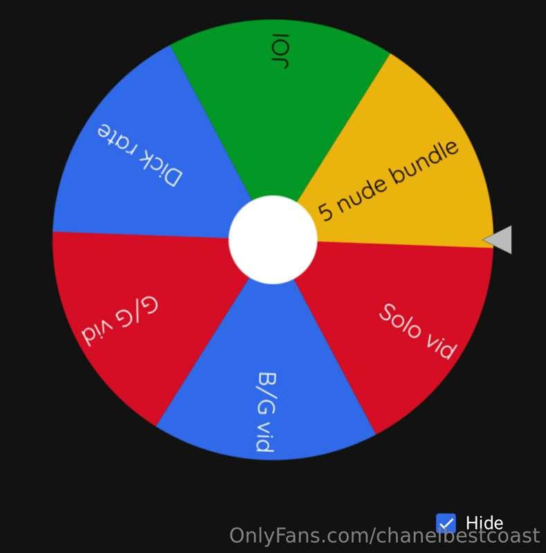 ***WHEEL SPIN*** guaranteed nude per spin purchased😄 1 spin-..