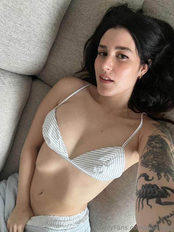 The couch's warm… wanna join me and make it hotter? 🔥