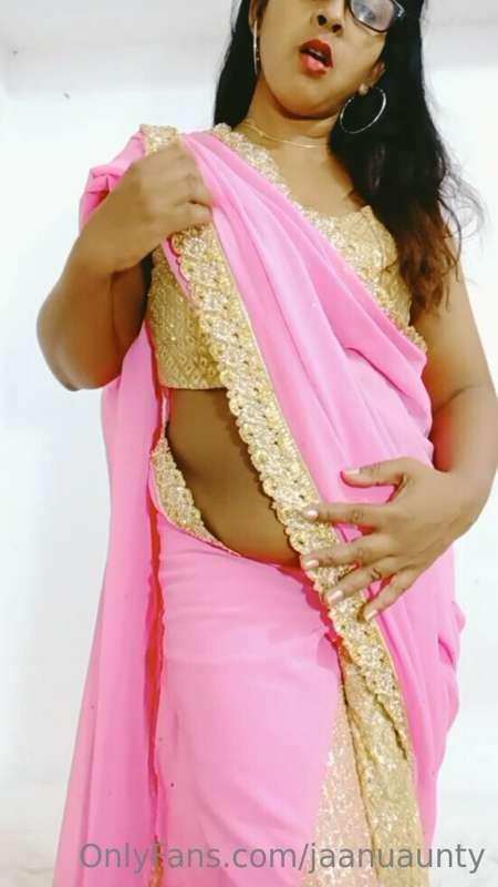 My sexy Pink Saree Striping teasing and Fucking My dildo for..
