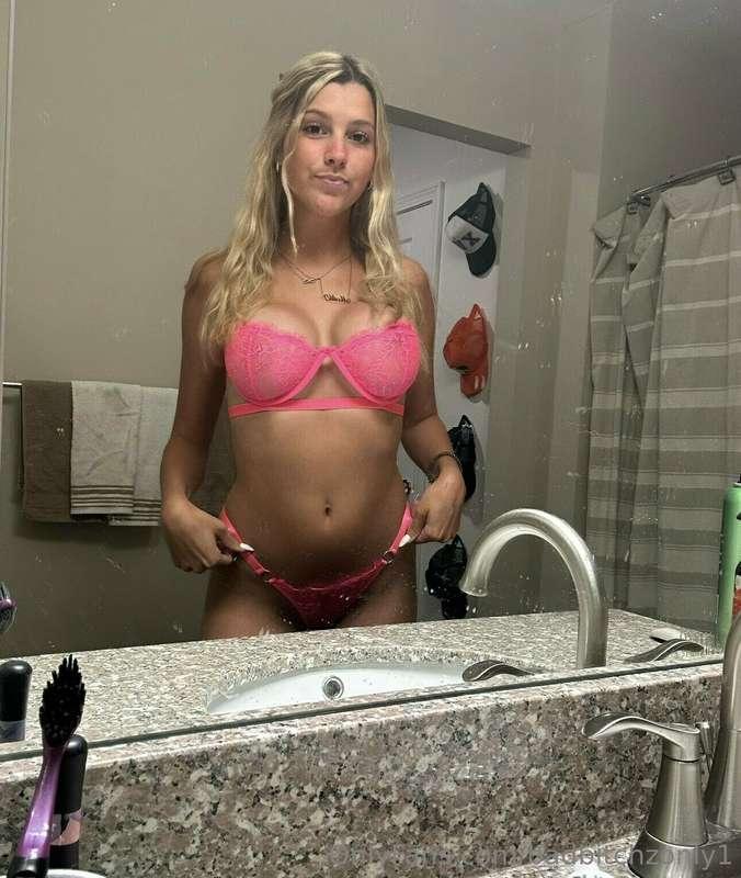 Would you fill me up in my pink lingerie?