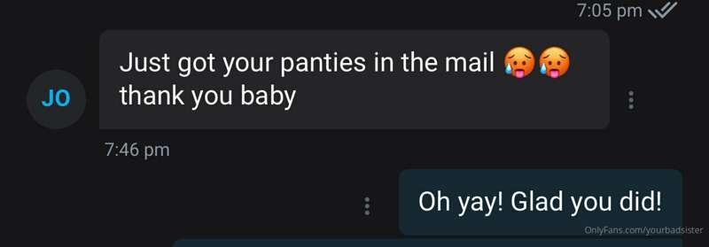 Panties sold! Happy customer! ❤️❤️