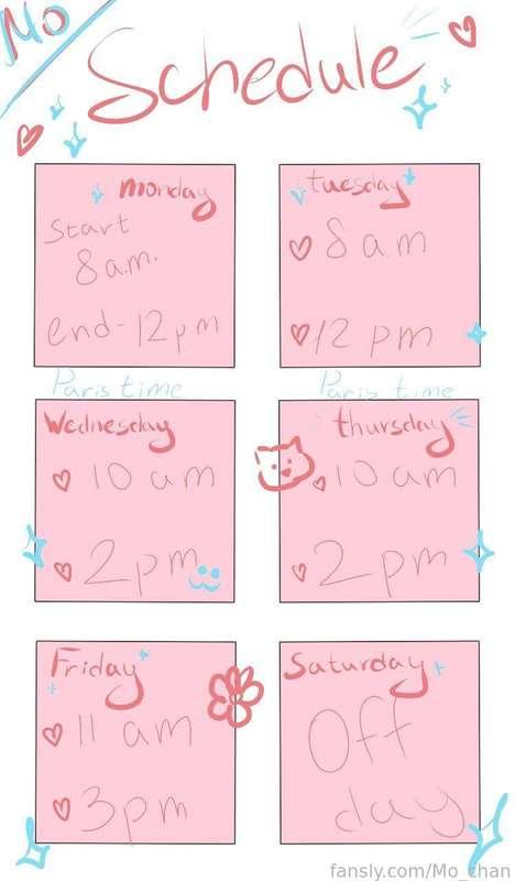 My Schedule! At next week!!