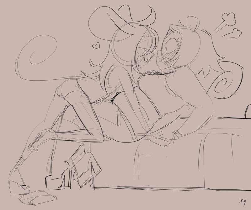 Mat & Kara on the bed [sketch]