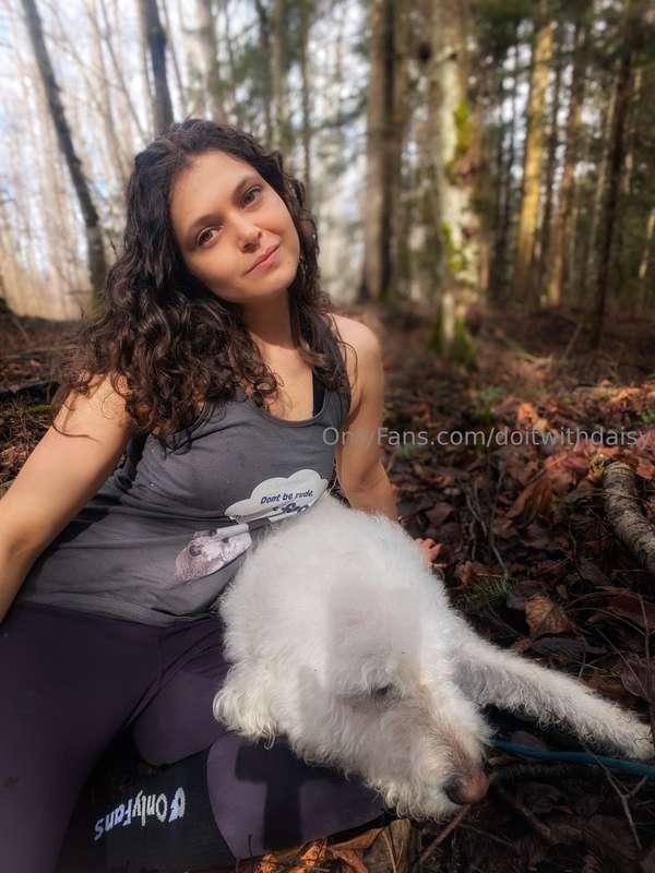 Good morning! Waffles is all tuckered out from our hike whic..