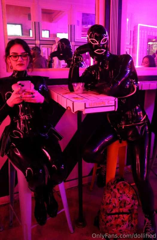 Latex outing last night with Willow and our friend, all thre..