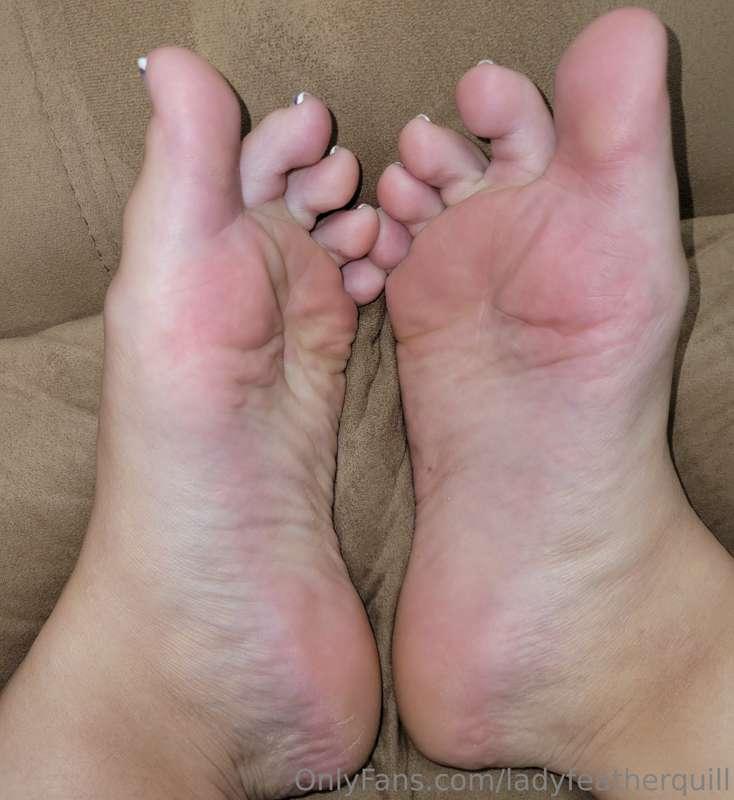 Soles after a bit of worship with lotion.