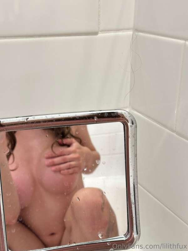 You caught me just in time...hands wet, chest covered, and m..