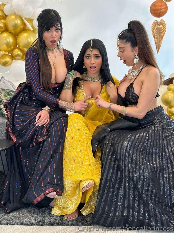 Imagine touching our boobs, all 3 goddesses 🥵🥵🥵 @aaliyah.yas..